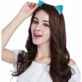 Headbands Christmas Headband Glitter Antlers Cat Ears Holiday Cosplay Party Costume - A - Blue - Cat Ears - CP184RQZ66A $7.68