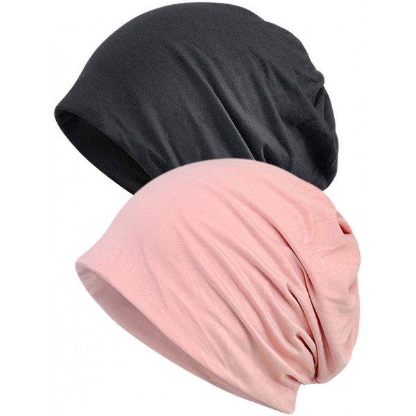 Skullies & Beanies Women's Baggy Slouchy Beanie Chemo Hat Cap Scarf - 2 Pack-q - CF18RZ9OHG4 $12.02