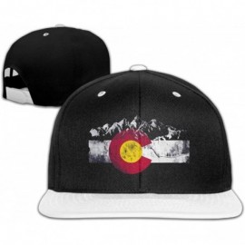 Baseball Caps Mens/Womens Hip-hop Hats Colorado Flag Moutain Adjustable Custom Cap - White - CO18K553C0C $10.96