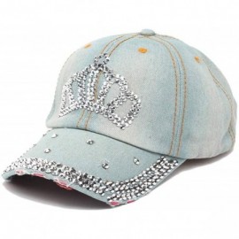 Baseball Caps Women Men Adjustable Rhinestone Studded Bling Tennis Baseball Cap Sun Cap Hat - 1 - CI12JE2ZZM9 $13.69