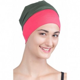 Baseball Caps Unisex Bamboo Sleep Caps for Cancer- Hair Loss - Chemo Caps - Wrap-fit Khaki-coral - CQ18WOO94YH $11.08