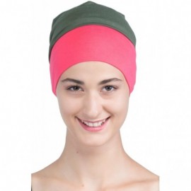 Baseball Caps Unisex Bamboo Sleep Caps for Cancer- Hair Loss - Chemo Caps - Wrap-fit Khaki-coral - CQ18WOO94YH $11.08