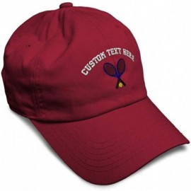 Baseball Caps Custom Soft Baseball Cap Tennis Sports B Embroidery Dad Hats for Men & Women - Burgundy - CB18SKRDM7S $24.98