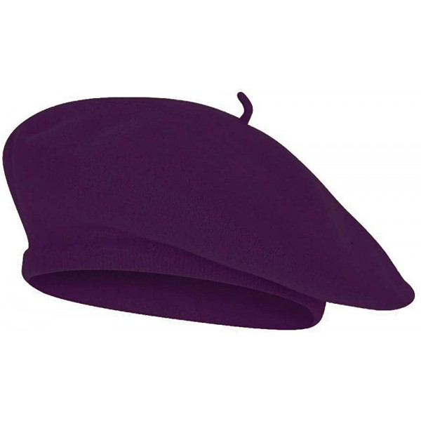 Berets Wool Blend French Bohemian Beret - Dark Purple - C718TQK6I7Q $14.12