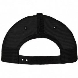 Baseball Caps Hockey Sticks Embroidery Design Low Crown Mesh Golf Snapback Hat Black - CK185DT3ELG $12.58