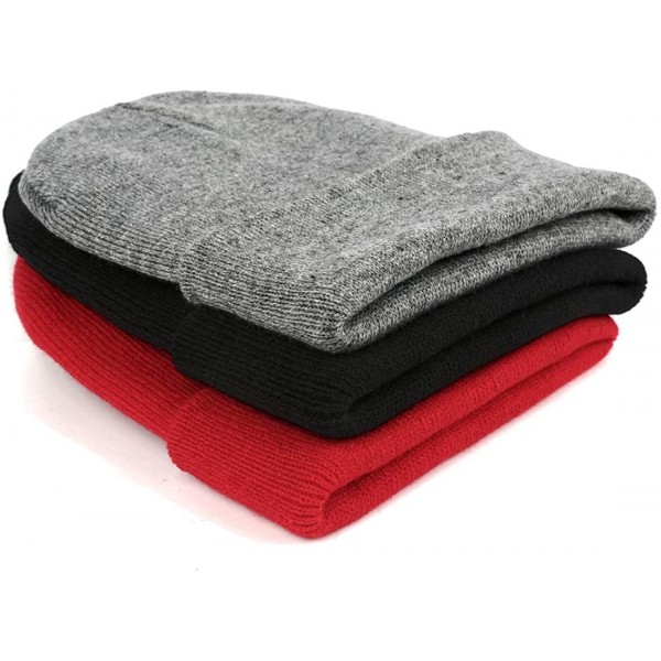 Beanie for Men&Women- Daily Wool Beanies Unisex Winter Cuffed Plain ...