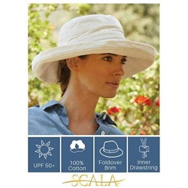 Sun Hats Women's Cotton Hat with Inner Drawstring and Upf 50+ Rating - Lavender - CL11S70WT6Z $37.30