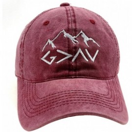 Baseball Caps Embroidered Baseball Cap Denim Hat for Men Women Adjustable Unisex Style Headwear - C-red - CE18ACC2XQ5 $12.90