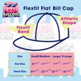 Baseball Caps Custom Embroidered Flexfit 6210 Structured Flat Bill Fitted - Personalized Image & Text - Your Design Here - C7...