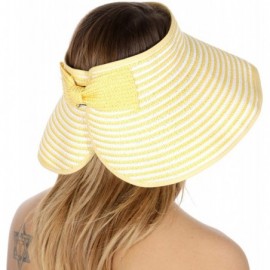 Visors Sun Visor Beach Golf Protection Cap Women Summer Beach Hat- Outdoor Sports - Stripe Brim Yellow - CY18NUO500D $8.56