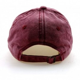 Baseball Caps Embroidered Baseball Cap Denim Hat for Men Women Adjustable Unisex Style Headwear - C-red - CE18ACC2XQ5 $12.90