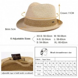 Fedoras Fedora Straw Fashion Sun Hat Packable Summer Panama Beach Hat Men Women 56-62CM - Typea_beige - CD18U398C5R $16.07