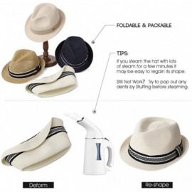 Fedoras Fedora Straw Fashion Sun Hat Packable Summer Panama Beach Hat Men Women 56-62CM - Typea_beige - CD18U398C5R $16.07