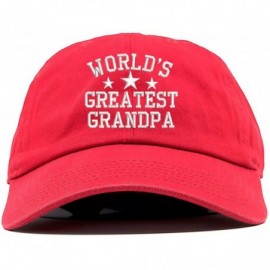 Baseball Caps World's Greatest Grandpa Embroidered Low Profile Soft Cotton Baseball Cap - Vc300_red - CR18QEIYTNH $17.96