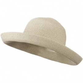 Sun Hats Kettle Brim UPF 50+ Cotton Paper Braid Hat - White Tweed W33S22A - CV11D3H9DTD $41.66