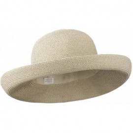 Sun Hats Kettle Brim UPF 50+ Cotton Paper Braid Hat - White Tweed W33S22A - CV11D3H9DTD $41.66