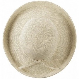 Sun Hats Kettle Brim UPF 50+ Cotton Paper Braid Hat - White Tweed W33S22A - CV11D3H9DTD $41.66