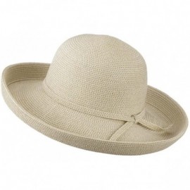 Sun Hats Kettle Brim UPF 50+ Cotton Paper Braid Hat - White Tweed W33S22A - CV11D3H9DTD $41.66