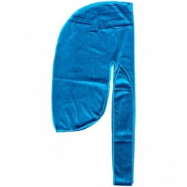 Skullies & Beanies Velvet Du-Rag-Premium Quality-Wave Cap Long Straps - Aqua Blue - CV180RU3QGZ $13.15