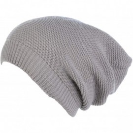 Skullies & Beanies an Unisex Striped Knit Slouchy Beanie Hat Lightweight Soft Fashion Cap - 5104grey - CS19897O6W3 $13.05