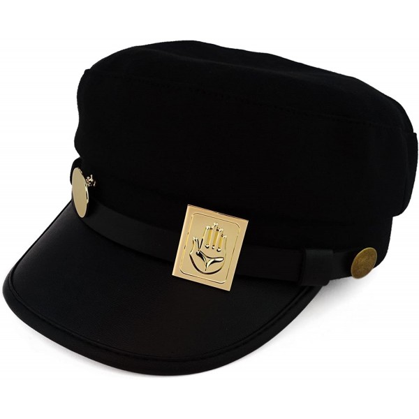 Baseball Caps Kujo Jotaro Hat JoJo's Bizarre Adventure Cosplay Metal Badge Cap Black - CO18DSMIMCT $16.14