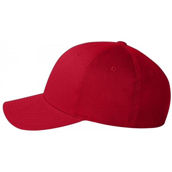 Visors Cotton Twill Fitted Cap - Red - CV112BO43NZ $11.69