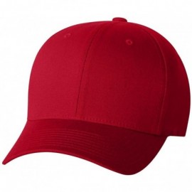 Visors Cotton Twill Fitted Cap - Red - CV112BO43NZ $11.69