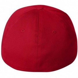 Visors Cotton Twill Fitted Cap - Red - CV112BO43NZ $11.69