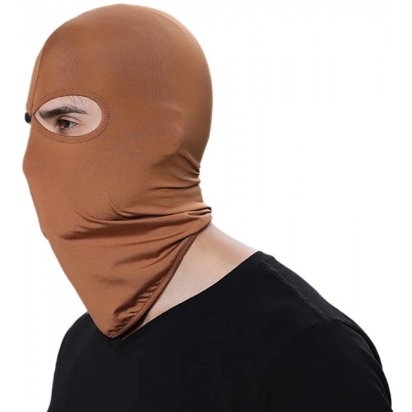 Balaclavas Scarf Full Face Soft Under Helmet Breathable Balaclava Outdoor Sports Cycling Hat - Brown - CH11R4R0SRJ $10.29