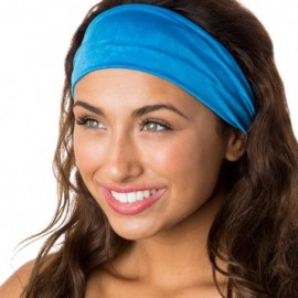 Headbands Xflex Crushed Adjustable & Stretchy Wide Softball Headbands for Women & Girls - Lightweight Crushed Blue - CR17Y7O8...