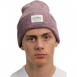 Skullies & Beanies Men's The Uniform Fine Knit Workwear Cuffed Beanie Hat - Burgundy Marl - C018W6KILKL $17.42