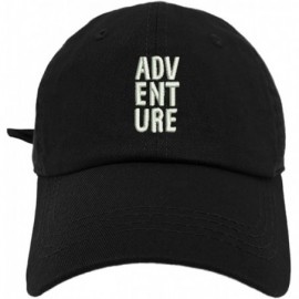 Baseball Caps Adventure Logo Style Dad Hat Washed Cotton Polo Baseball Cap - Black - CT187Y4S6Q9 $13.51