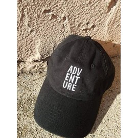 Baseball Caps Adventure Logo Style Dad Hat Washed Cotton Polo Baseball Cap - Black - CT187Y4S6Q9 $13.51