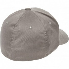 Baseball Caps Original Flexfit Wooly Cotton Twill Cap 6277- Stretch Fit Baseball Cap w/Hat Liner - Grey - C71803E0RIG $13.13