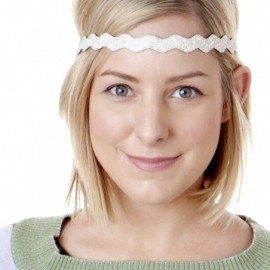 Headbands 5pk Women's Adjustable NO SLIP Wave Bling Glitter Headband Multi Gift Pack (Gold/Black/Silver/Brown/White) - CC1274...