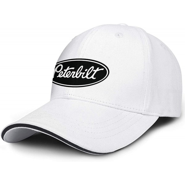 Baseball Caps Unisex Man Baseball Hat Hip Hop Adjustable Mesh Captain-Peterbilt-tiucks-Flat Cap - White-1 - CU18AH0Z446 $15.52