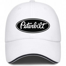 Baseball Caps Unisex Man Baseball Hat Hip Hop Adjustable Mesh Captain-Peterbilt-tiucks-Flat Cap - White-1 - CU18AH0Z446 $15.52