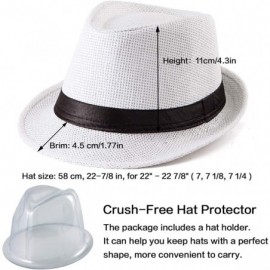 Fedoras Straw Fedora Hats for Men - Women Hat Summer Beach Hat Men Straw Hat Trilby Hat - CB18W37RKSA $15.96