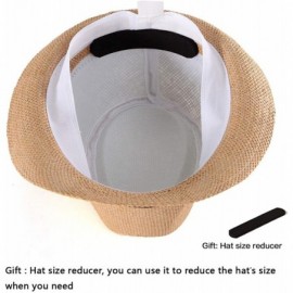 Fedoras Straw Fedora Hats for Men - Women Hat Summer Beach Hat Men Straw Hat Trilby Hat - CB18W37RKSA $15.96