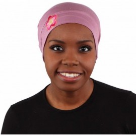 Skullies & Beanies Chemo Beanie Sleep Cap with Pink and Gold Flower - Rose - CG182356UQN $11.07