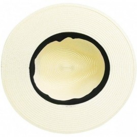 Fedoras Mens Womens Packable Straw Derby Panama Ribbon Band Sun Hat Fedora Summer - 00714white - C618SK4QOE7 $17.88