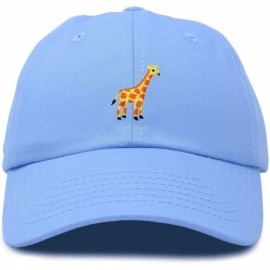 Baseball Caps Giraffe Baseball Cap Soft Cotton Dad Hat Custom Embroidered - Light Blue - CS180YXL0AG $23.51