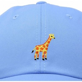 Baseball Caps Giraffe Baseball Cap Soft Cotton Dad Hat Custom Embroidered - Light Blue - CS180YXL0AG $12.07