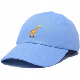 Baseball Caps Giraffe Baseball Cap Soft Cotton Dad Hat Custom Embroidered - Light Blue - CS180YXL0AG $12.07