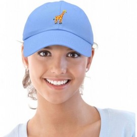 Baseball Caps Giraffe Baseball Cap Soft Cotton Dad Hat Custom Embroidered - Light Blue - CS180YXL0AG $12.07