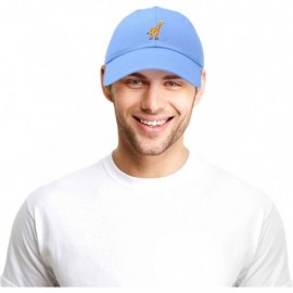 Baseball Caps Giraffe Baseball Cap Soft Cotton Dad Hat Custom Embroidered - Light Blue - CS180YXL0AG $12.07