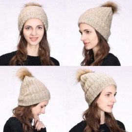 Skullies & Beanies Unisex Thick Wool Knit Baggy Slouchy Beanie Hat Watch Cap for Men Women - 89253_beige - C018AQ798QD $12.68