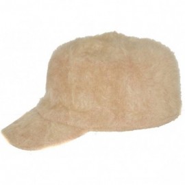 Baseball Caps Ladies Faux Fur Military Cadet Style Hat - Cream - CZ11FZQGDLB $10.25