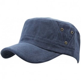 Baseball Caps Men's Cotton Flat Top Peaked Baseball Twill Army Military Corps Hat Cap Visor - Navy-three Holes - CA1832NIRXD ...