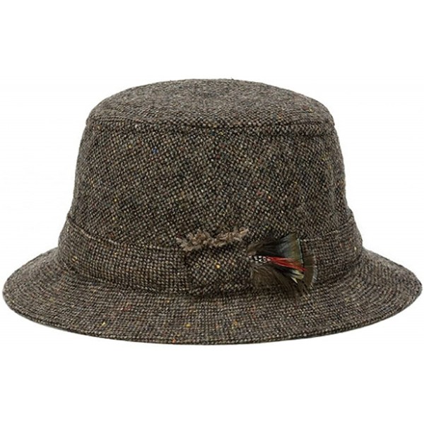 Fedoras Men's Donegal Tweed Original Irish Walking Hat - Brown Salt & Pepper - CR12COGBI5P $109.43